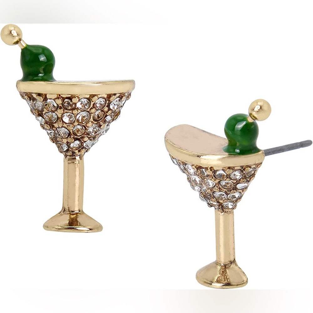 Betsey Johnson Martini Stud Earrings